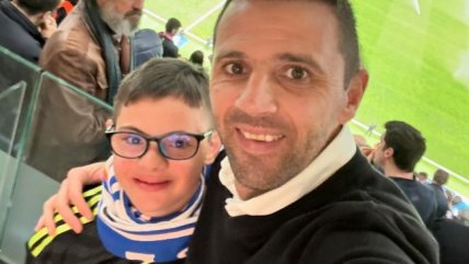 Walter Montillo y su hijo Santino presenciaron el avance de Real Madrid en el "Bernabéu"