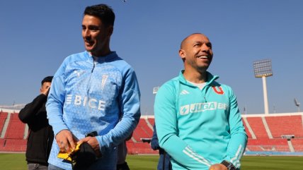 Marcelo Díaz y Fernando Zampedri reconocieron la cancha del Estadio Nacional de cara al clásico