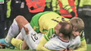 La tierna reacción de jugador de Norwich al recibir una falta de Christian Eriksen