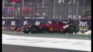 El duro choque de Charles Leclerc en los entrenamientos libres del GP de México