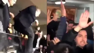 Presidente de Fenerbahce se lanzó de su palco para enfrascarse en pelea con hinchas