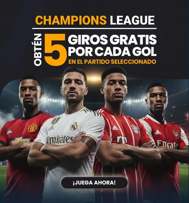 Código promocional Juegalo-Champions League-giros gratis