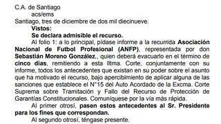 Corte de Santiago tramita recurso a favor de Wanderers y oficia a la ANFP