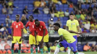 Vinicius cerró la goleada de Brasil a Guinea en Barcelona