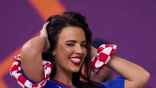 Miss Croacia también presenció el triunfo sobre Marruecos por el tercer puesto