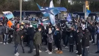 Hinchas de Lazio se reunieron para apoyar al equipo antes del derbi ante AS Roma