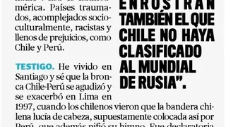 Escritor peruano generó polémica con columna titulada “El Chile del Flaite Vidal”