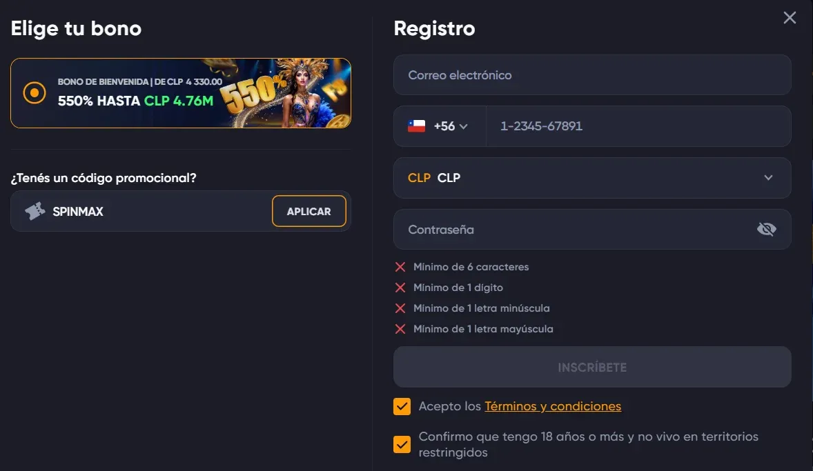 spinarium bono de bienvenida