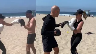 Maria Sharapova sorprendió con registro de su entrenamiento de boxeo en playa de Los Angeles