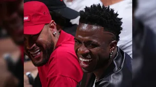 ¿Y Messi? Neymar y Vinicius vieron junto a Ozuna y J Balvin la final de la NBA entre Miami y Denver