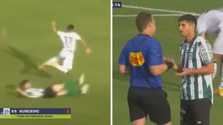 Benjamín Kuscevic sufrió su primera expulsión con Coritiba en la caída ante Operario