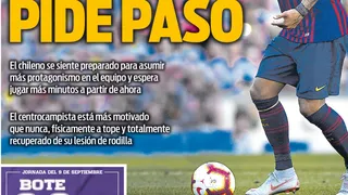 Diario de Barcelona resaltó disconformidad de Arturo Vidal por los pocos minutos que ha jugado