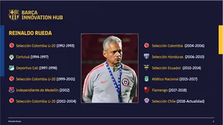 Reinaldo Rueda dictó videoconferencia a técnicos de la Masía, la escuela de FC Barcelona