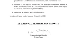 TAS rechazó apelación de Deportes Melipilla contra la ANFP y le condenó a pagar los costes