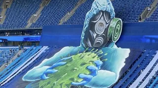 ¡Mataron al coronavirus! El impresionante mosaico que desplegaron los hinchas de Zenit