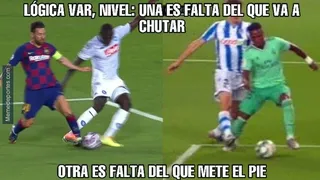 El arbitraje del Barcelona-Napoli se tomó los memes de este sábado en la Champions
