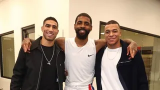 La visita de Mbappé y Hakimi a Brooklyn Nets en la NBA