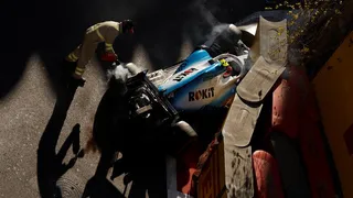 Robert Kubica y Charles Leclerc chocaron con la misma muralla en la qualy del GP de Azerbaiyán