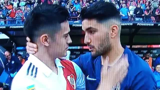 El cariñoso reencuentro de Pablo Solari con Nicolás Blandi en Argentina