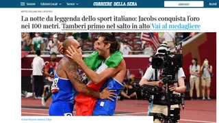 La prensa italiana reaccionó exultante con títulos olímpicos de los “legendarios” Lamont Jacobs y Gianmarco Tamberi