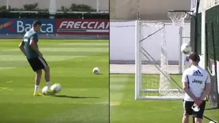 Cristiano Ronaldo mostró su puntería con sensacional habilidad en práctica de Juventus