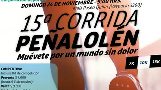 15ª Corrida de Peñalolén se realizará el 24 de noviembre