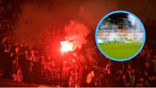 Suspendido: Bombas de estruendo explotan a los pies del arquero de Huachipato