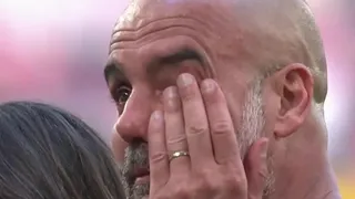 Guardiola se emocionó hasta las lágirmas tras el título de Manchester City en la Copa FA