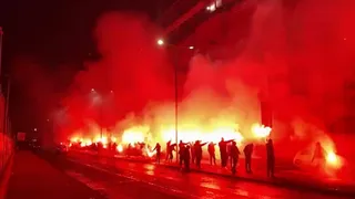 El ferviente festejo de los hinchas de Rangers tras ganar el “Old Firm” a Celtic