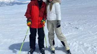 Fabián Orellana disfrutó de la nieve junto a su familia