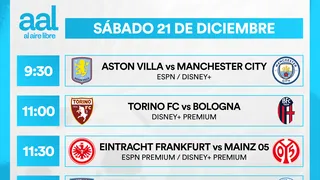 Partidos de hoy, sábado 21 de diciembre: Horarios y cómo ver fútbol en vivo