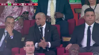 Cafú, Roberto Carlos y Ronaldo se robaron las miradas en el palco del Brasil vs. Suiza