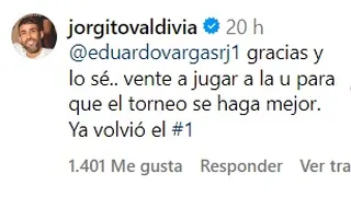 Jorge Valdivia a Eduardo Vargas: Vente a jugar a la U para que el torneo sea mejor