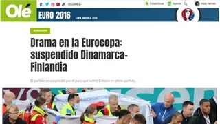 La reacción de la prensa mundial tras el dramático desmayo de Cristian Eriksen