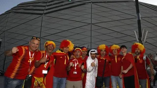 Hinchas de Marruecos y España llenaron de color el Education City Stadium