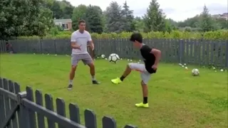 Cristiano Ronaldo prepara junto a su hijo la vuelta a las prácticas de Juventus