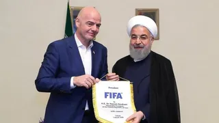 La visita del presidente de la FIFA a Irán