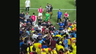 Combos iban y venían: Jugadores de Uruguay protagonizaron violenta pelea con hinchas de Colombia