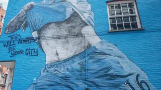 El mural que le dedicaron a Sergio Agüero en Manchester