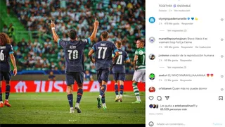 “Juntos”: Las reacciones de Alexis tras nuevo gol en Champions