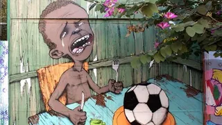 El mural “anti Mundial” que arrasa en Facebook