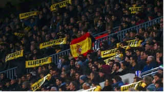 Desplegaron bandera española en el Camp Nou
