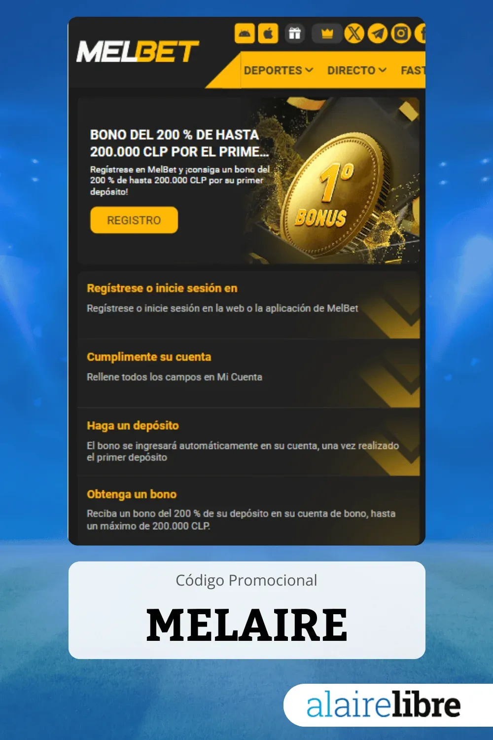 melbet bono de bienvenida chile