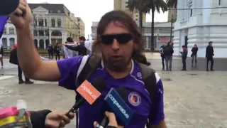 Hinchas de Deportes Concepción se manifestaron en repudio a la ANFP en Valparaíso