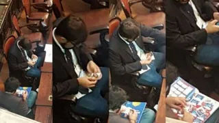 Asesores de congresistas brasileños intercambiaron láminas del Mundial en plena asamblea