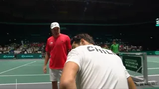 Massú acaparó miradas con arenga a Garin en el duelo con Leo Borg en Copa Davis