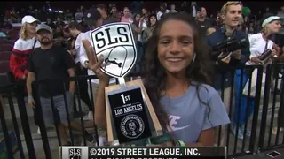 La rutina que le dio el título a Rayssa Leal de 11 años en el Street League Skateboarding