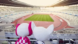 Las mascotas de Tokio 2020 recorrieron el flamante Estadio Nacional Olímpico