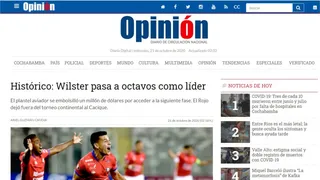 Prensa boliviana amaneció exultante con “histórico batacazo” de Wilstermann