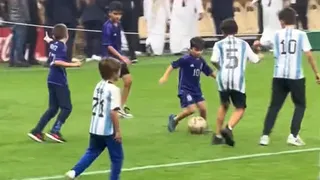 Los hijos de Lionel Messi se robaron las miradas en “pichanga” tras la final del Mundial